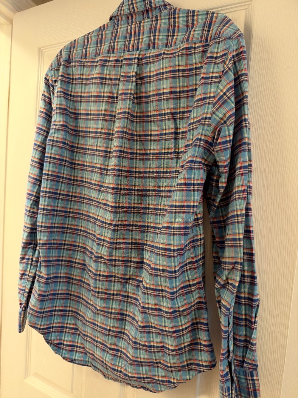 Polo Ralph Lauren Aqua Plaid Oxford Button Down, Men's M